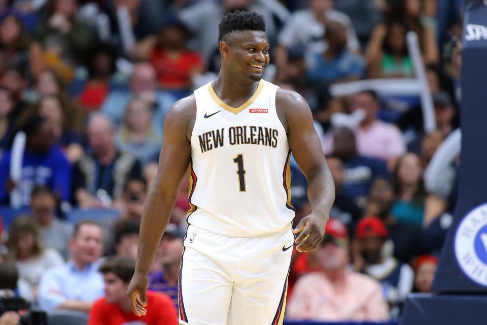 Zion Williamson #1 of the New Orleans Pelicans