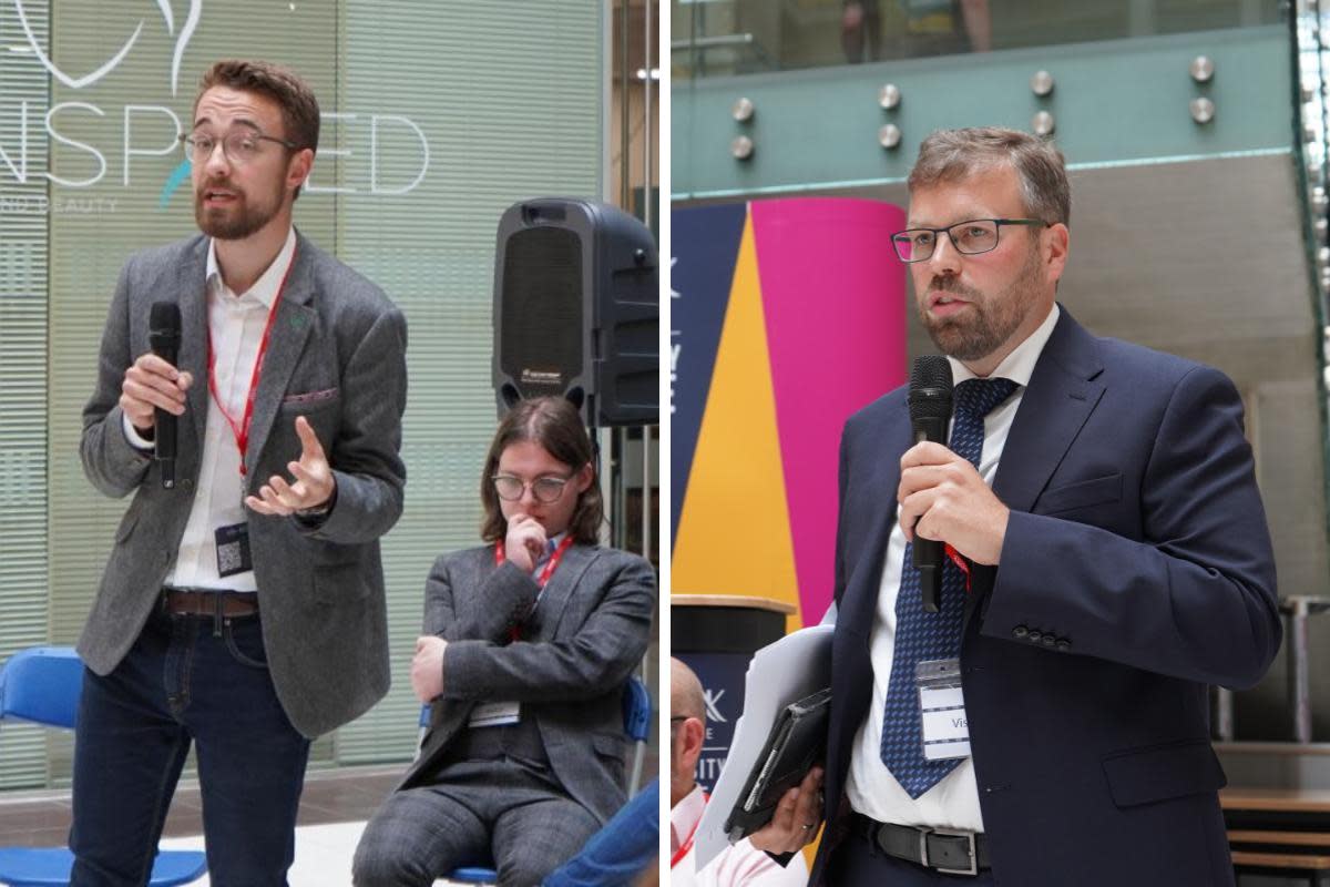 York Outer's Labour candidate Luke Charters (left) and York Central's Conservative candidate Richard Hudson (right) spoke at the hustings <i>(Image: Supplied)</i>