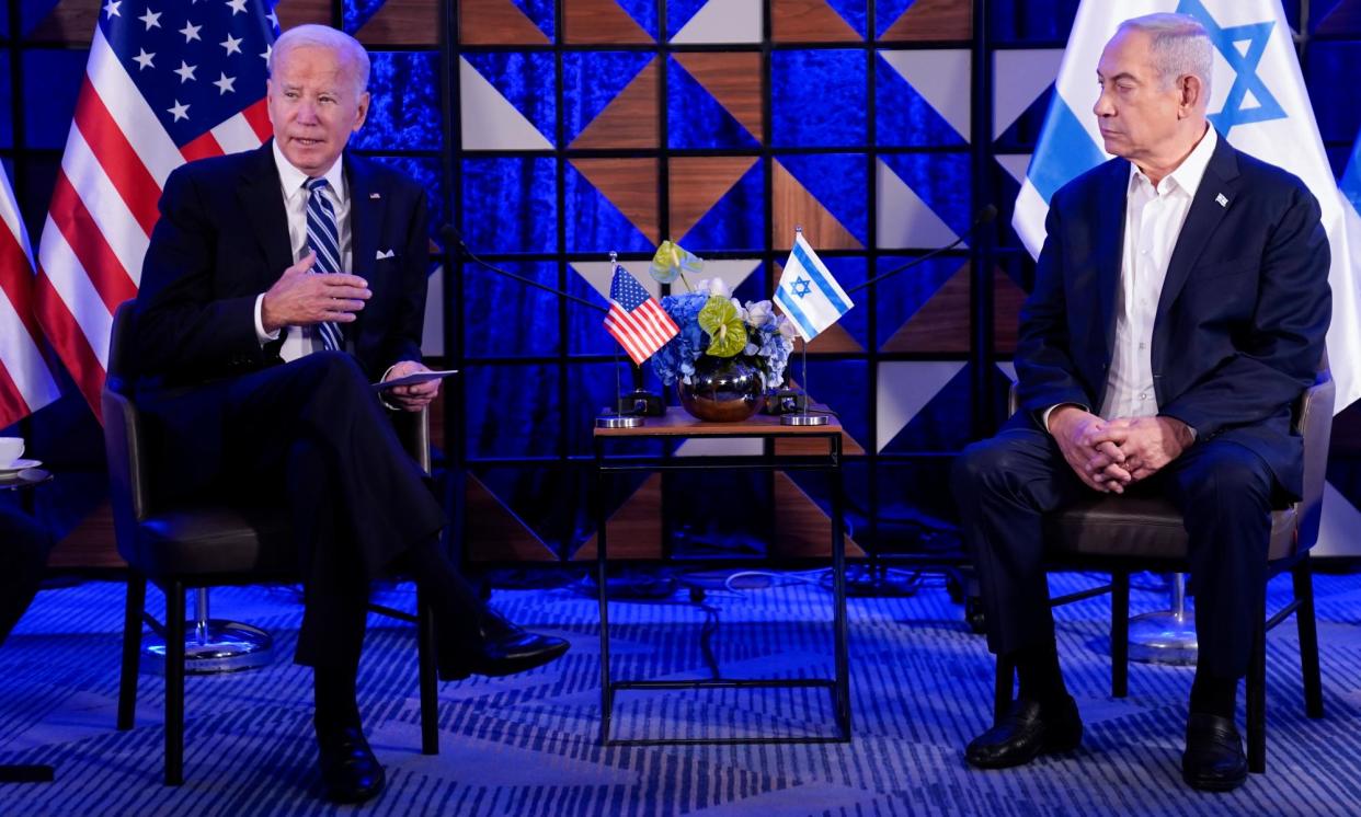 <span>Joe Biden meeting Benjamin Netanyahu in Tel Aviv in October last year.</span><span>Photograph: Evan Vucci/AP</span>