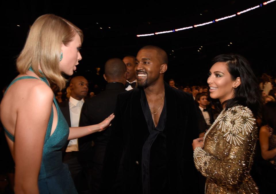 <p>Social media users went nuts when Kim Kardashian <a href="http://people.com/celebrity/a-timeline-of-the-complicated-relationship-between-taylor-swift-and-kim-kardashian-west/" rel="nofollow noopener" target="_blank" data-ylk="slk:took to Snapchat;elm:context_link;itc:0;sec:content-canvas" class="link ">took to Snapchat</a> in July 2016 to post videos she had recorded of Taylor Swift and Kanye West discussing his controversial song “Famous.” Swift had been feuding with Kimye over the inclusion of the lyric, “I feel like me and Taylor might still have sex / Why? I made that bitch famous.” In the video, the “sex” line was clearly discussed, but there was no mention of the “bitch” part. Still, the internet declared Kim victorious, getting the hashtag #KimExposedTaylorParty trending.</p>