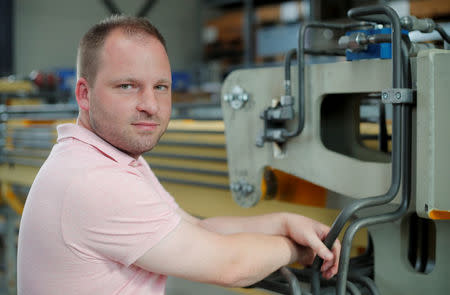 Tilman Mues, managing partner of German plant engineering firm Kremer Machine Systems is pictured during a Reuters interview in Gescher near Muenster, Germany, August 4, 2017. REUTERS/Wolfgang Rattay