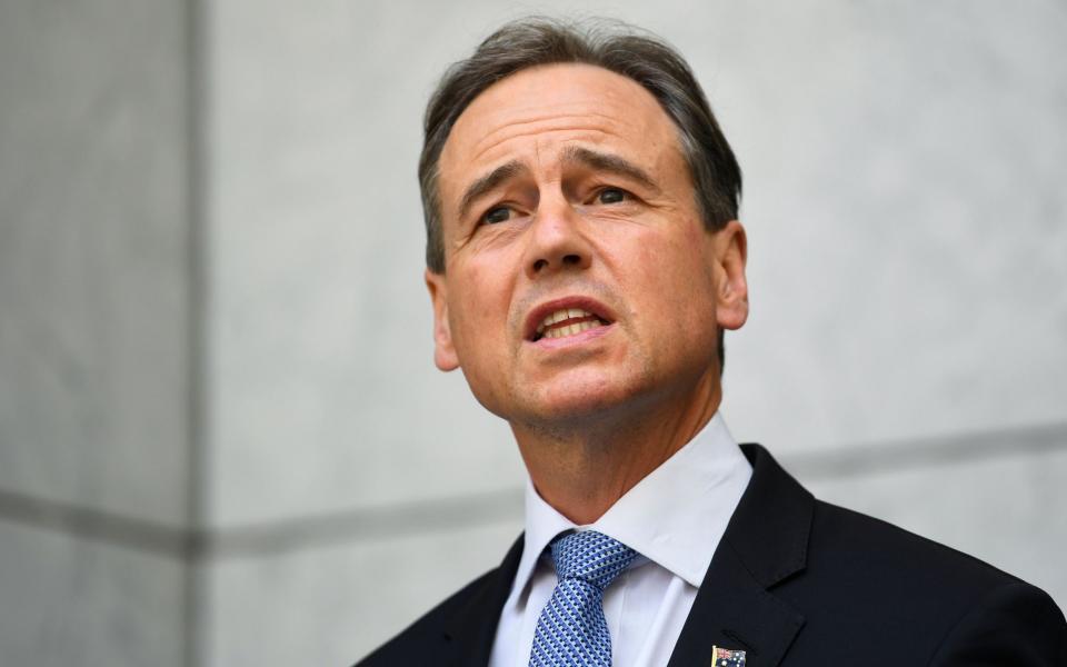 Greg Hunt, Austalia’s health minister, hinted that it might not make its climate change aims more ambitious - Lukas Coch/EPA-EFE/Shutterstock