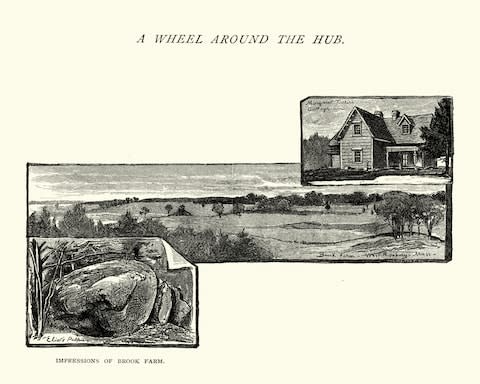 A vintage engraving of Brook Farm - Credit: getty