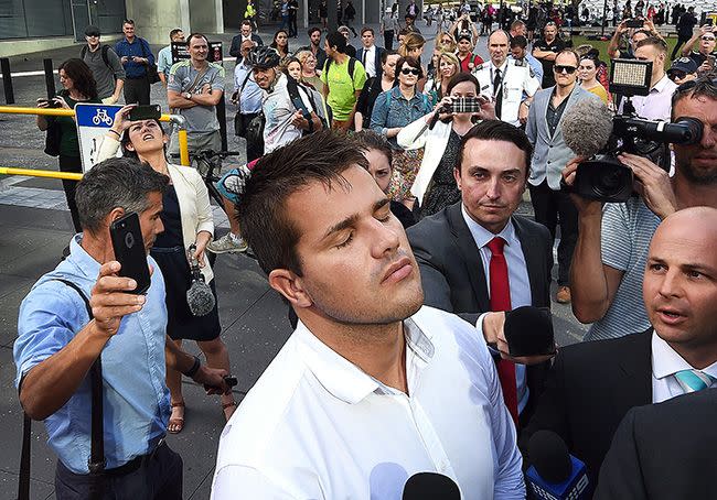 Gable Tostee left the Brisbane Supreme Court on Thursday after being found not guilty of murder. Photo: AAP