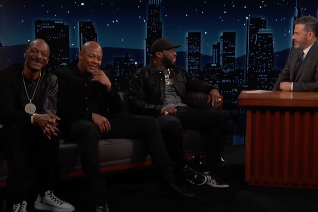 Snoop Doog, Dr. Dre, and 50 Cent on 'Jimmy Kimmel Live.' - Credit: YouTube/Jimmy Kimmel Live