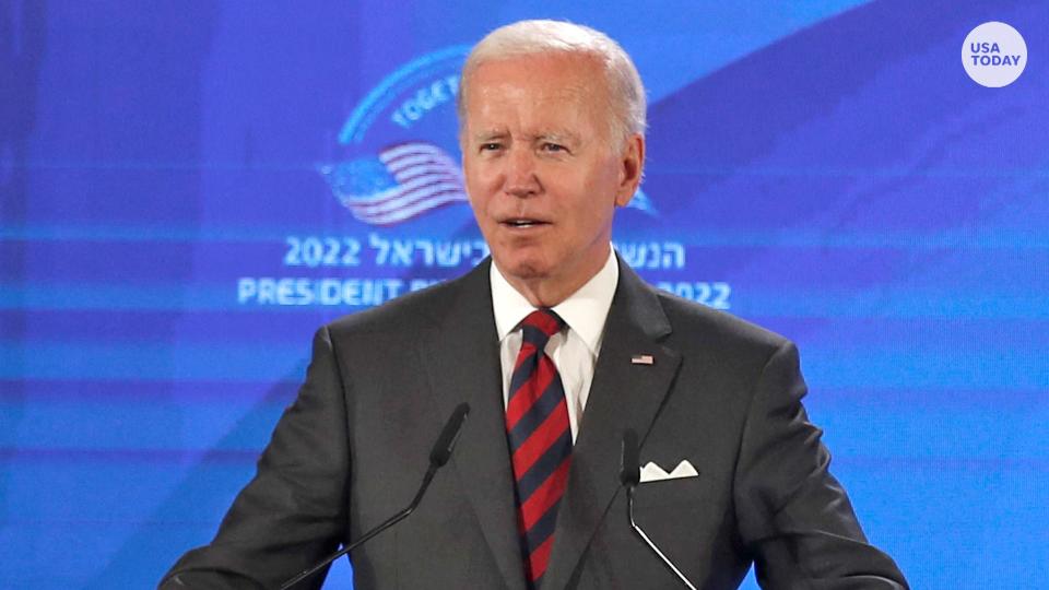 Biden speaks at press conference in Israel