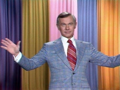 "Tonight Show" host Johnny Carson during an opening monologue in the 1970s.