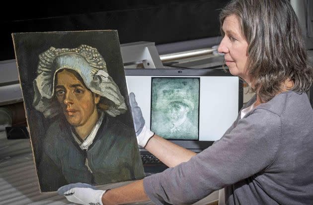 Senior Conservator Lesley Stevenson views 