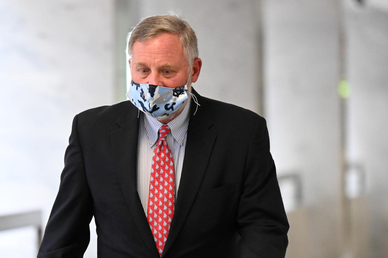 Sen. Richard Burr (R-NC) walks to a republican luncheon on Capitol Hill in Washington, U.S., May 14, 2020. (Erin Scott/Reuters)