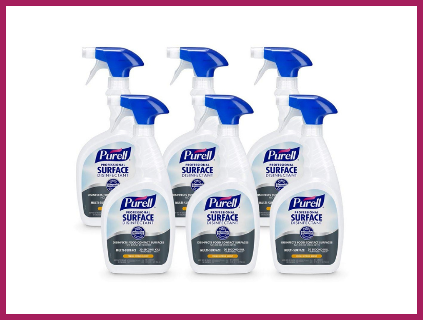 Purell Professional Surface Disinfectant Spray, Fresh Citrus Scent, 32-ounce Capped Bottle with Trigger Sprayer (six-pack). (Photo: Amazon)