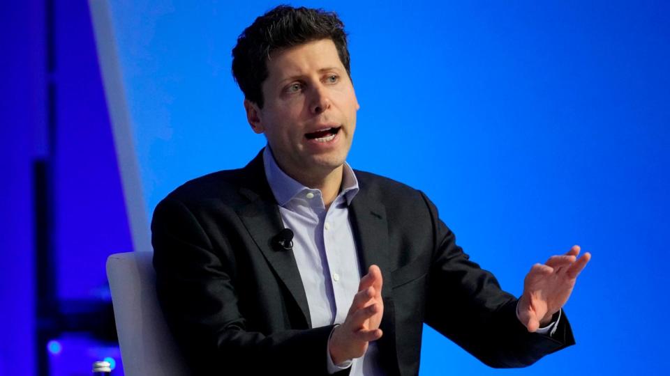 PHOTO: Sam Altman participates in a discussion during the Asia-Pacific Economic Cooperation CEO Summit, Nov. 16, 2023, in San Francisco.  (Eric Risberg/AP)