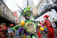 <p>Marchers with the Krewe of Zulu walk through New Orleans, Louisiana on February 28, 2017. New Orleans is celebrating Fat Tuesday, the last day of Mardi Gras. (Dan Anderson/EPA) </p>