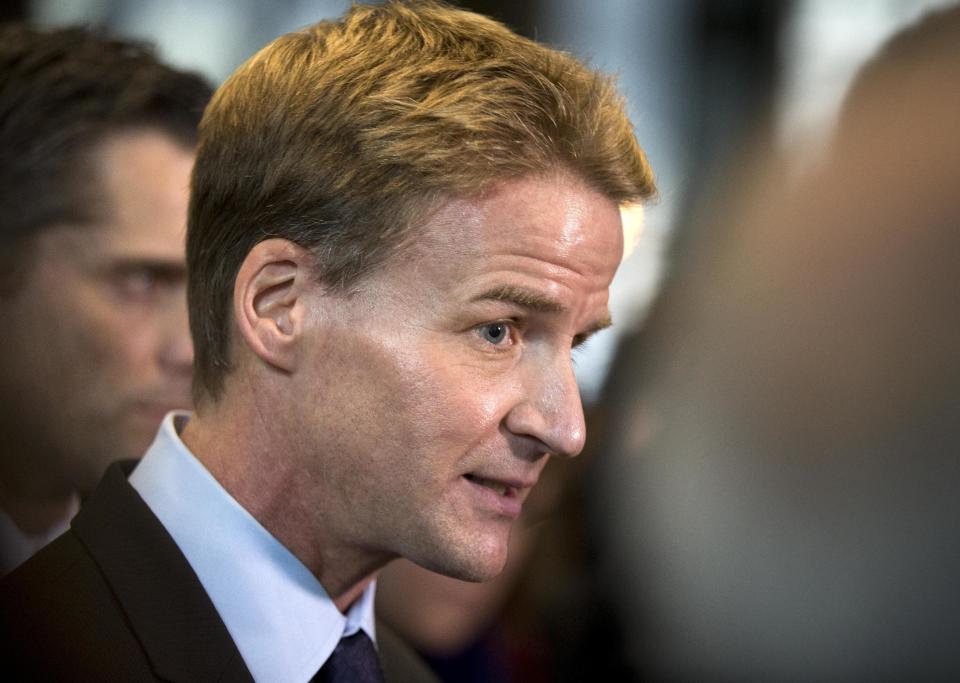 U.S. Attorney Zachary Fardon speaks to reporters after the sentencing of Beanie Babies creator H. Ty Warner on Tuesday, Jan. 14, 2014, at the federal building in Chicago. Warner was sentenced to two years of probation, but no prison time, for tax evasion on $25 million in income he had in Swiss bank accounts. (AP Photo/Andrew A. Nelles)