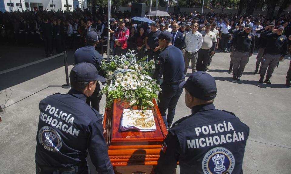 The memorial service in Morelia.