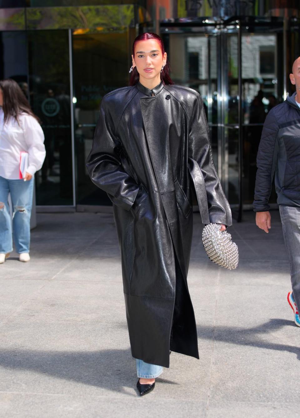 new york, new york april 24 dua lipa is seen on april 24, 2024 in new york city photo by gothamgc images