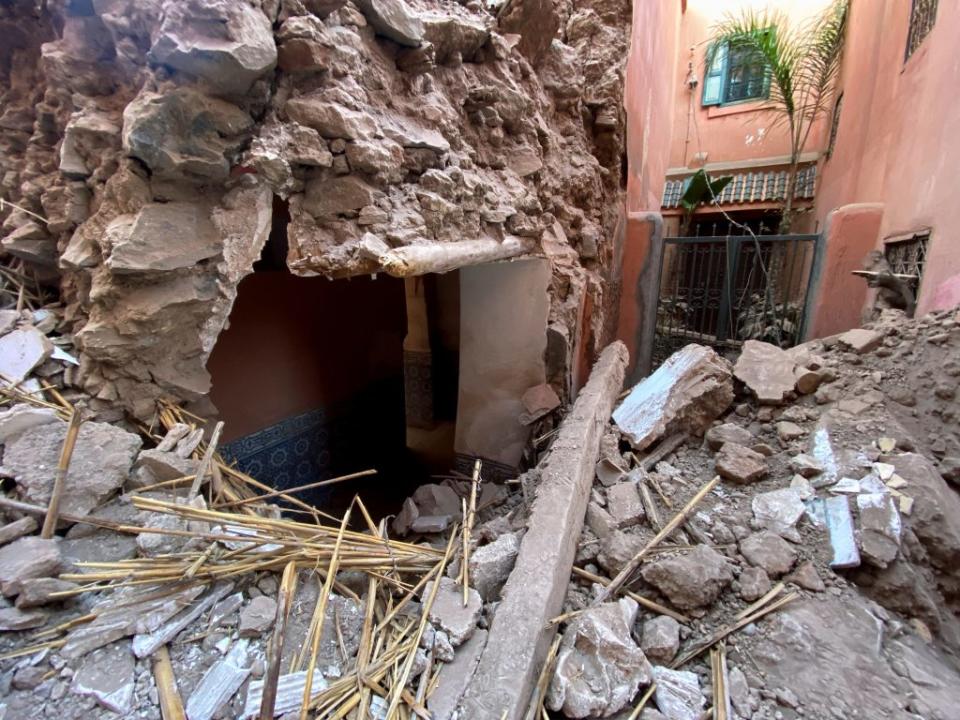 摩洛哥旅遊勝地馬拉喀什附近發生強震，至少八二０人死亡。（路透）