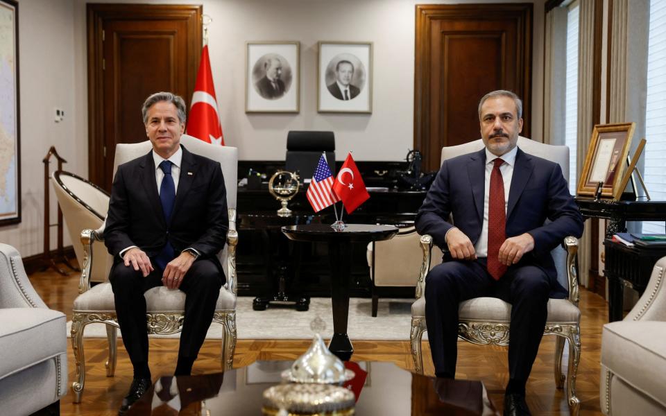 US Secretary of State Antony Blinken meets with Turkish Foreign Minister Hakan Fidan