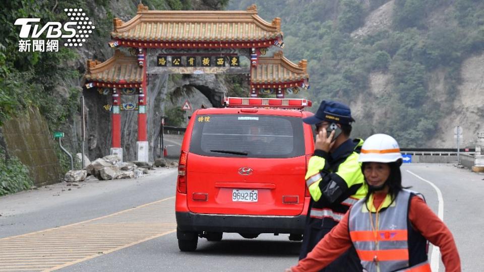 警消前往太魯閣國家公園救災。（圖／胡瑞麒攝）