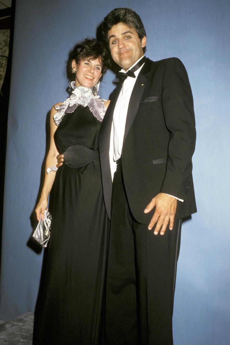 Mavis Leno and Jay Leno during 39th Annual Emmy Awards - September 20, 1987 at Pasadena Civic Auditorium in Pasadena, California, United States