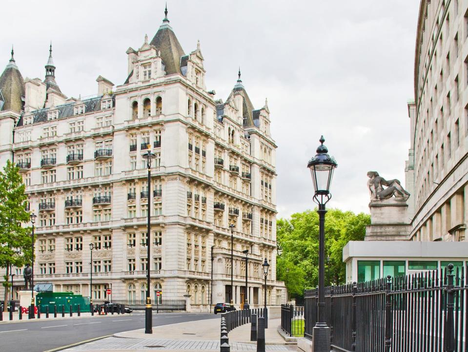 Street view of the Whitehall Court, London.