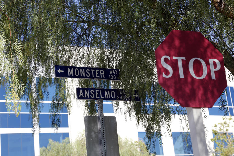 PICTURED AT TOP: Sara Rabuse. PICTURED HERE: Monster's headquarters are in a nondescript office park at 1 Monster Way in Corona, California. (Photo: Sara Terry/VII for HuffPost)