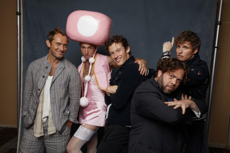 The cast of the film "Fantastic Beasts 2," photographed in the L.A. Times Photo and Video Studio at Comic-Con 2018.