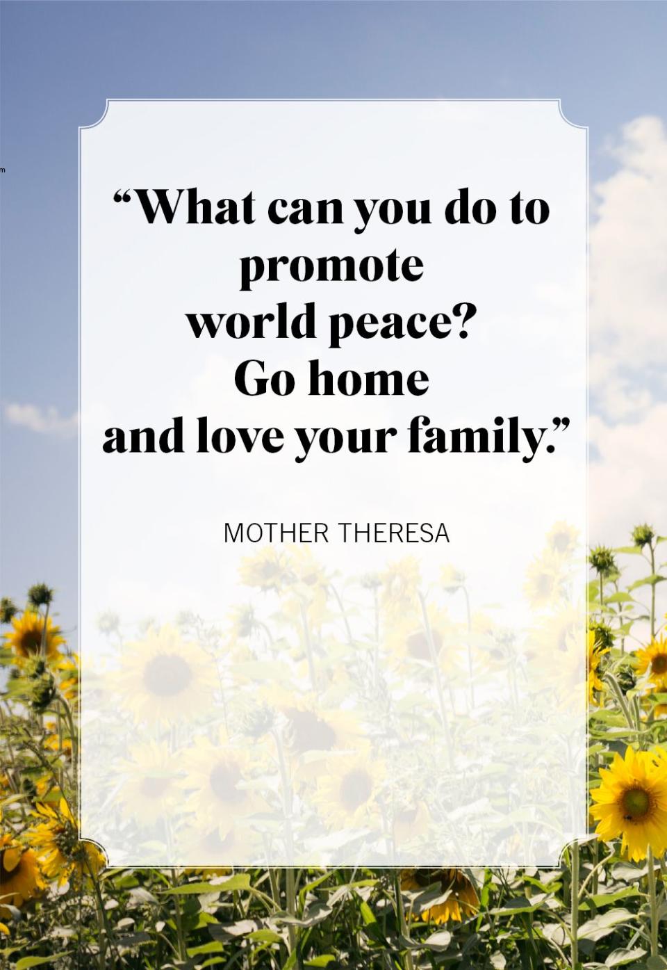 family quotes mother theresa