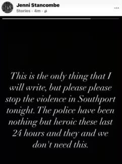 Jenni Stancombe, the mother of victim Elsie Dot Stancombe, posted on Facebook calling for an end to violence. (Facebook)