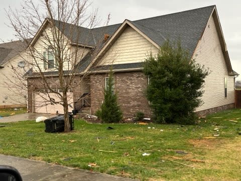 Storm damage at the Autumnwood Farms subdivision in Clarksville (Photo: WKRN)