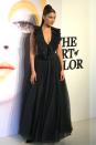 <p>in a plunging ruffled black tulle gown by Dior at the designer's, The Art of Color exhibition at MoCA Shanghai, <span class="redactor-unlink">China</span>. <br></p>