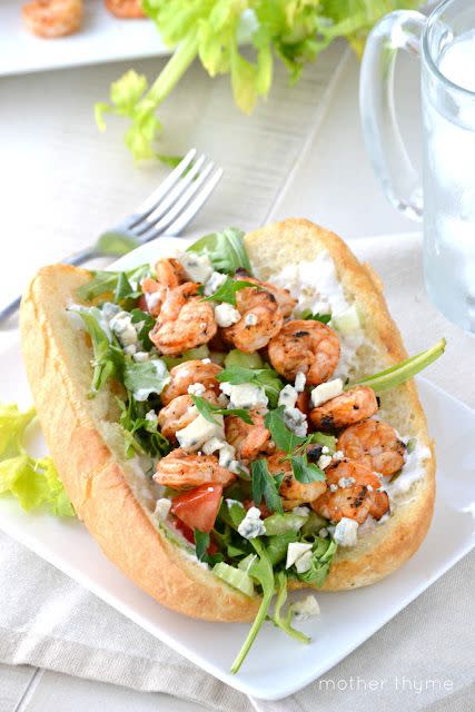 Grilled Buffalo Shrimp Po' Boys