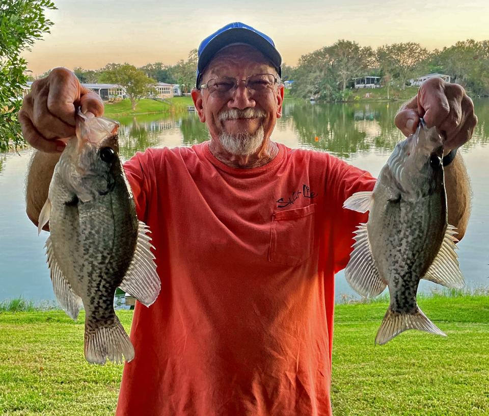 Thomas Mizell of Bartow these specks on minnows while fishing a Bartow area pit this week. 