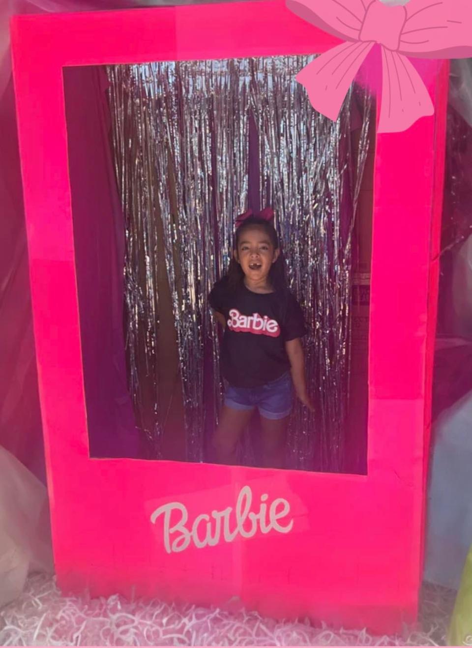 Saber Grace Flores, 6, went to see the new "Barbie" movie with her godmother on July 21.