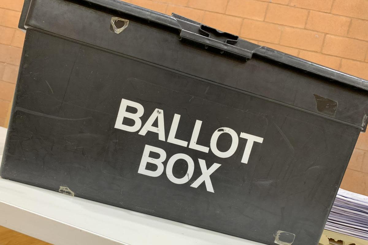 One of more than 400 ballot boxes to be used in the 2024 local elections in Dudley. Picture: Dudley MBC