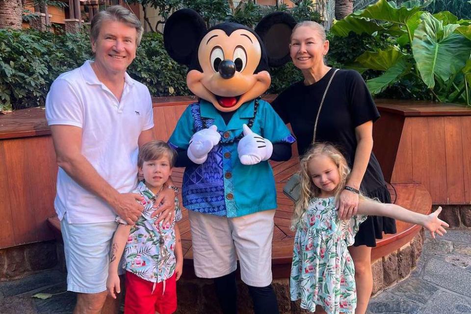 <p>Robert Herjavec/Instagram</p> Robert Herjavec, Kym Johnson and kids Hudson and Haven at Disney in Hawaii.