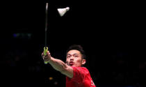 Badminton - Yonex All England Open Badminton Championships - Arena Birmingham, Birmingham, Britain - March 16, 2018 China's Lin Dan in action during the men's singles quarter final Action Images via Reuters/Peter Cziborra