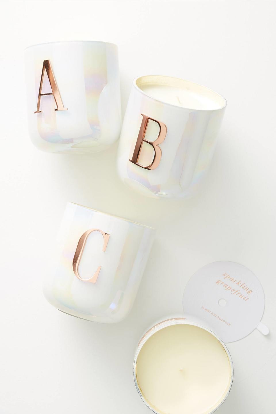 7) Monogram Candle