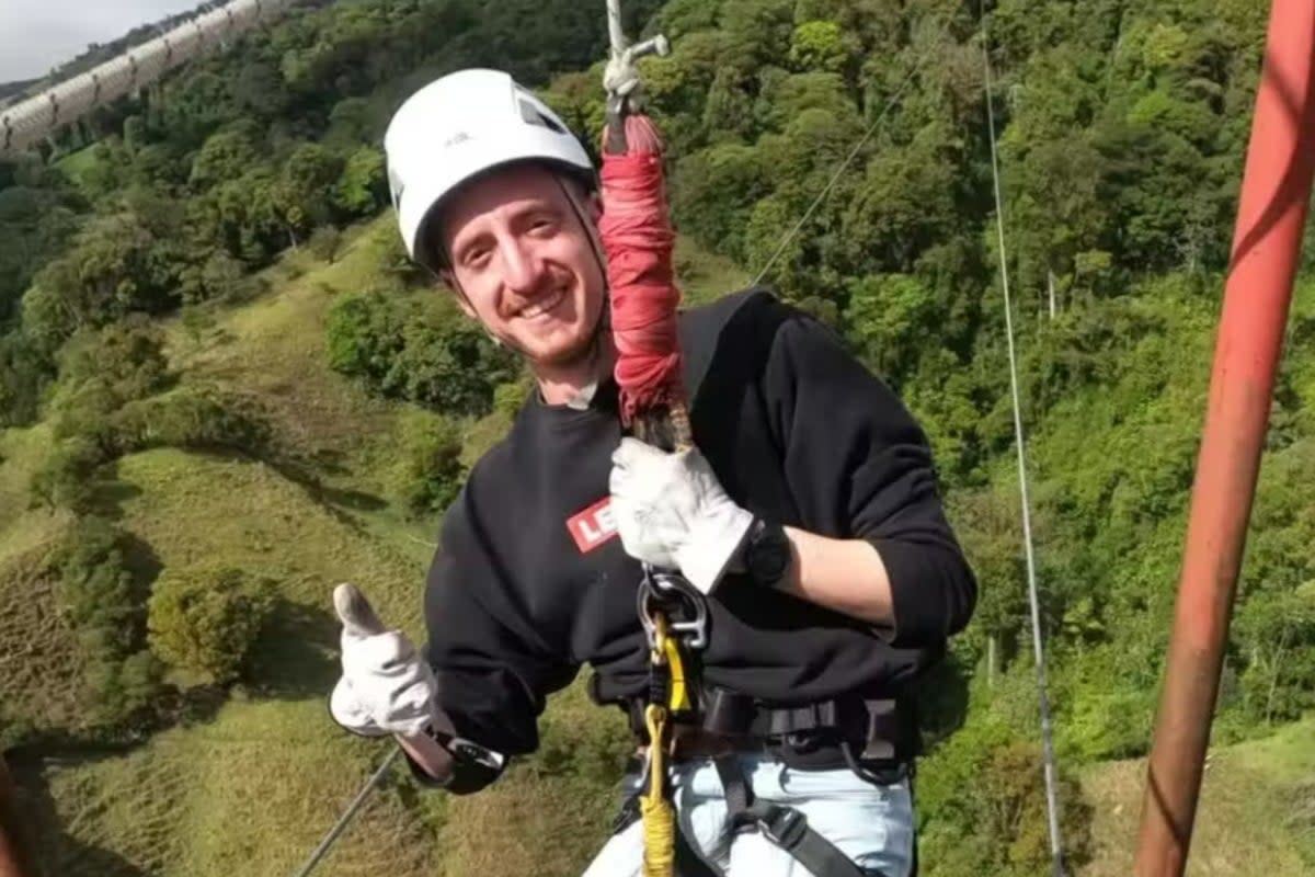 Gil Banks, pictured zipwiring in Costa Rica in March (Gil Banks/Facebook)