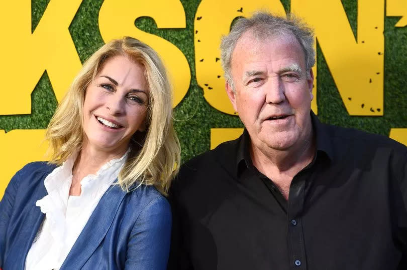 Jeremy Clarkson with his girlfriend Lisa Hogan - who also stars in Clarkson's Farm