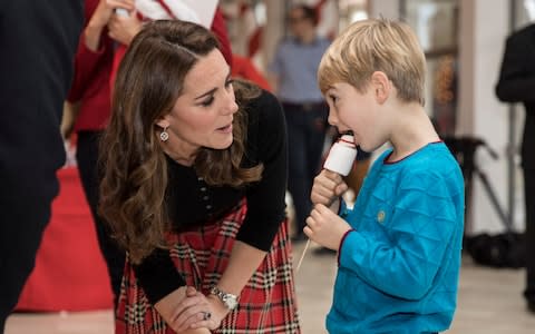 The Duchess of Cambridge meets Harry and his snowman lollypop - Credit: Richard Pohle