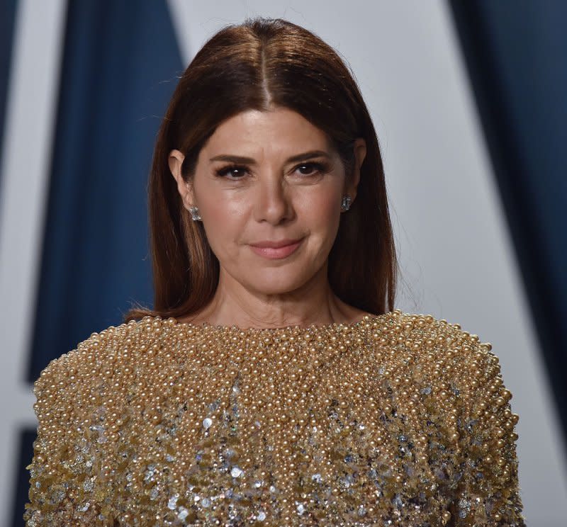 Marisa Tomei arrives for the Vanity Fair Oscar party at the Wallis Annenberg Center for the Performing Arts in Beverly Hills, Calif., on February 9, 2020. The actor turns 59 on December 4. File Photo by Chris Chew/UPI