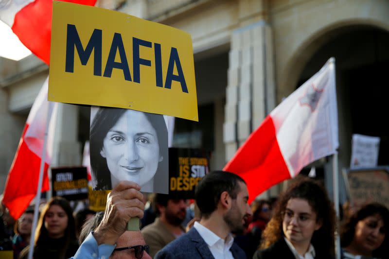 Demonstration to demand justice over the murder of journalist Daphne Caruana Galizia, in Valletta