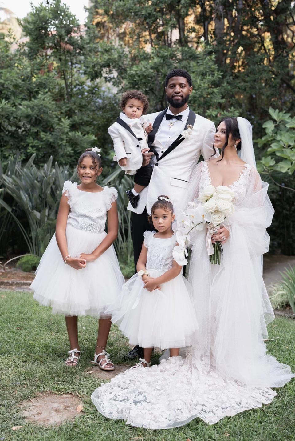 At the wedding of Paul and Daniela George in 2022 in Italy. Their kids from left are Olivia, Vuk and Natasha.