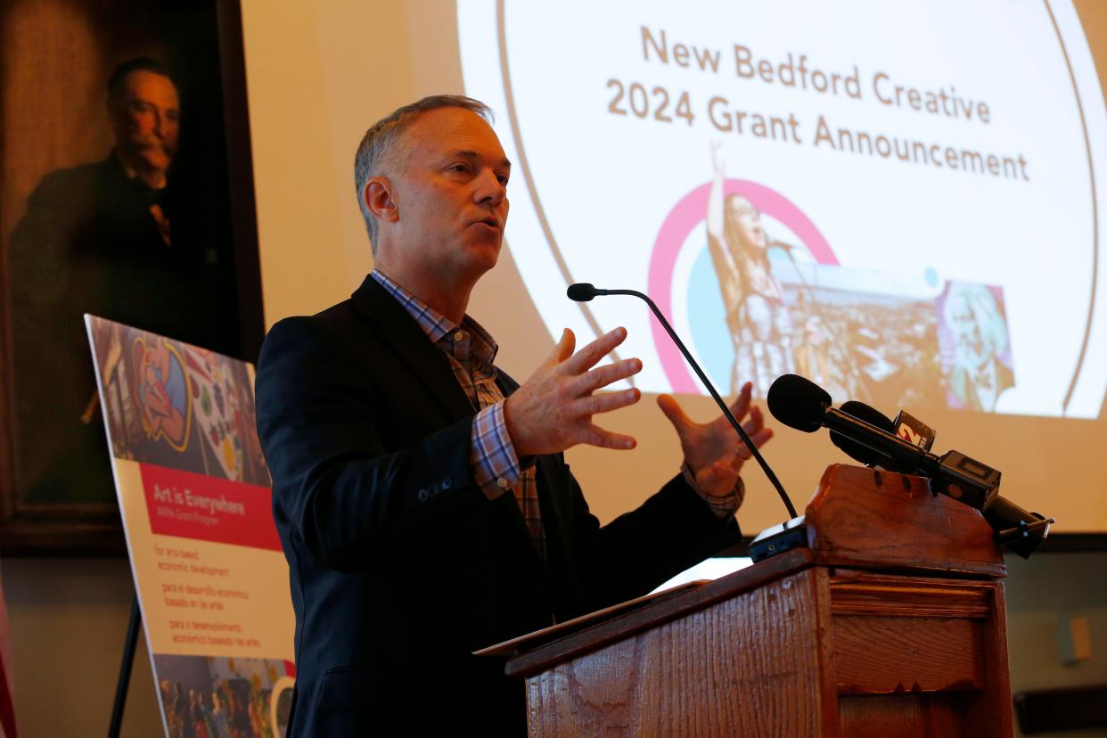 At a ceremony held at the downtown New Bedford Public Library where New Bedford Creative announced the release of eighty two grant awards totaling $509,200.