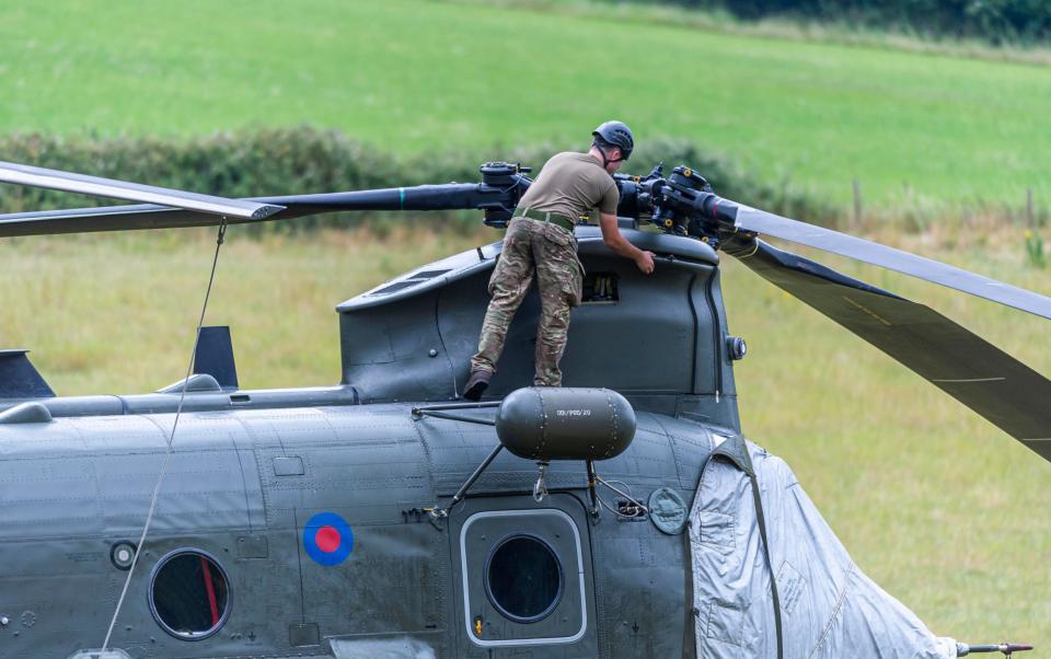 The Chinook is undergoing an engineering assessment following the suspected hydraulic failure