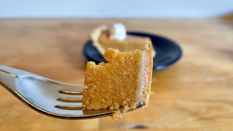 A bite of pumpkin pie