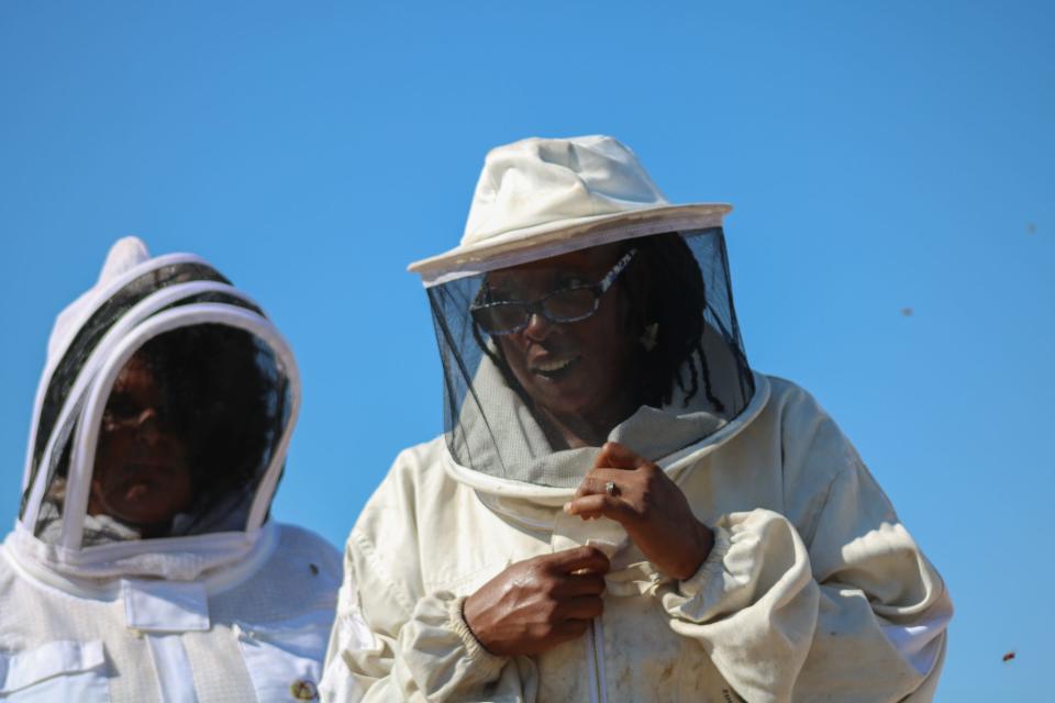 Chanika Forté, the head instructor of the Baehive beekeepers.