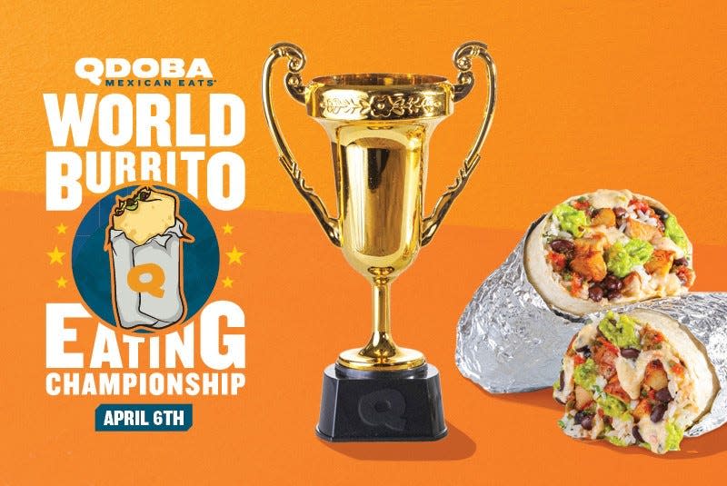 Qdoba and Major League Eating are partnering to host the inaugural World Burrito Eating Championship at noon CST, April 6.