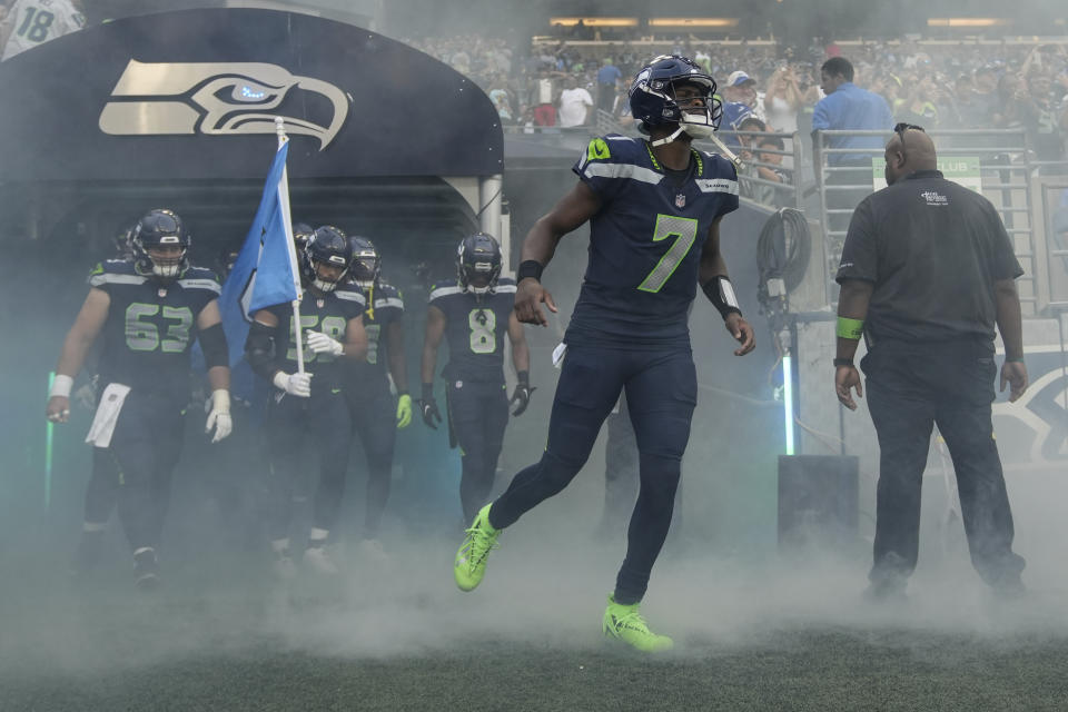 Geno Smith (7) and the Seahawks are an ascending NFL team. (AP Photo/Stephen Brashear)