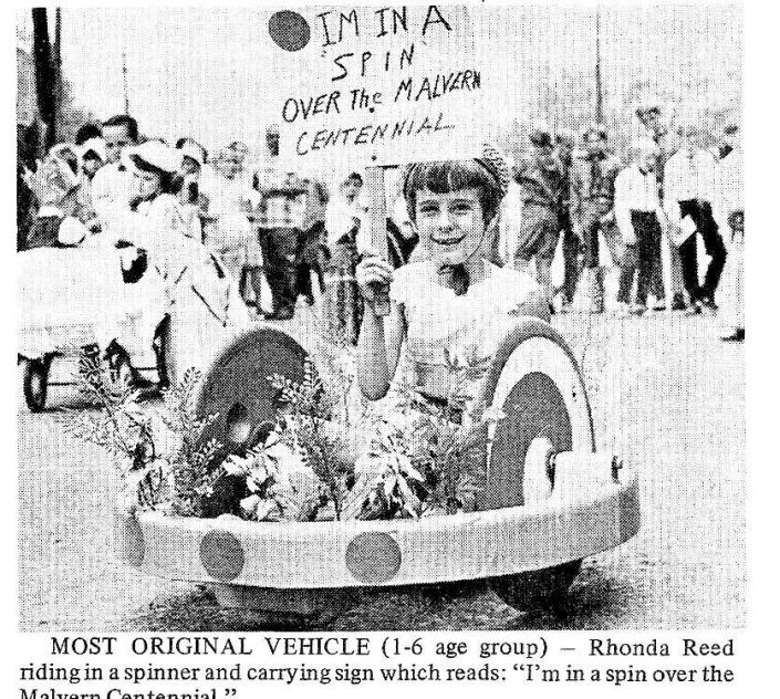 Little Rhonda Reed is shown in this 1969 Malvern Area Centennial parade photo.